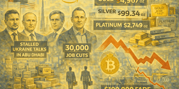 Evening digest: Bitcoin slides below $90K, Amazon layoffs mount, gold at record highs